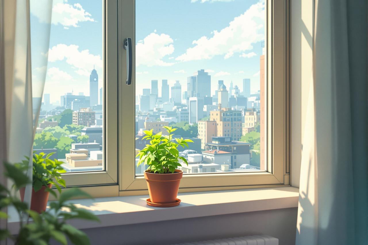 漫剧屋作品 - 窗台上的小盆栽